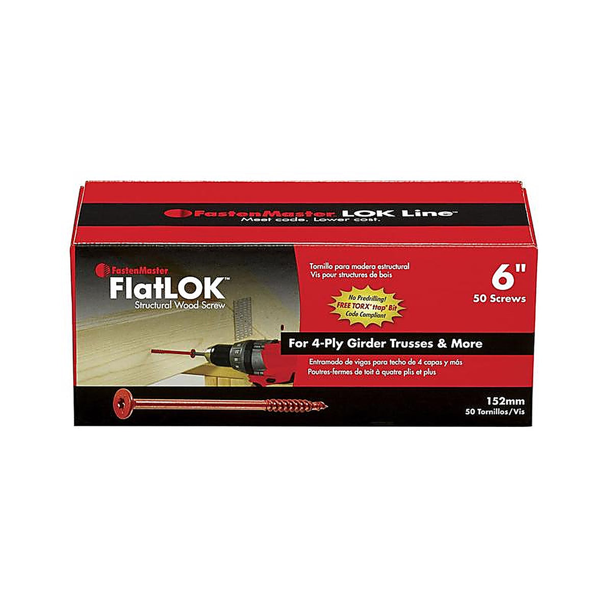 FastenMaster - FMFL006-50 - FlatLok No. 14 X 6 in. L Torx Ttap Epoxy Wood Screws 50 pk