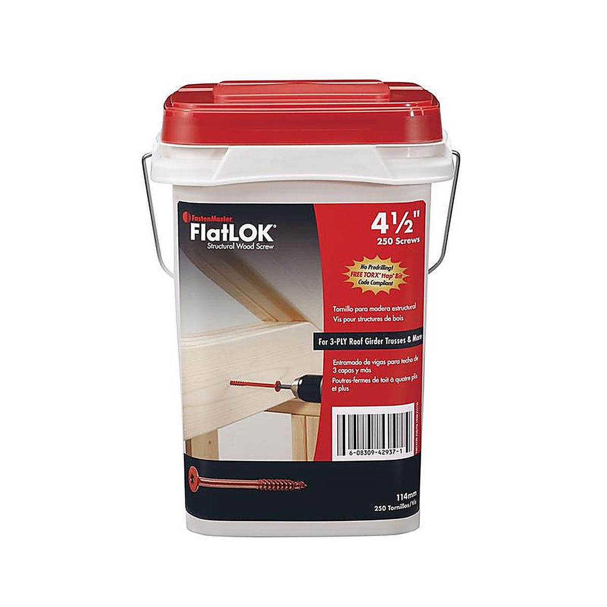 FastenMaster - FMFL412B-250 - FlatLok No. 14 X 4 1/2 in. L Torx Ttap Epoxy Wood Screws 250 pk