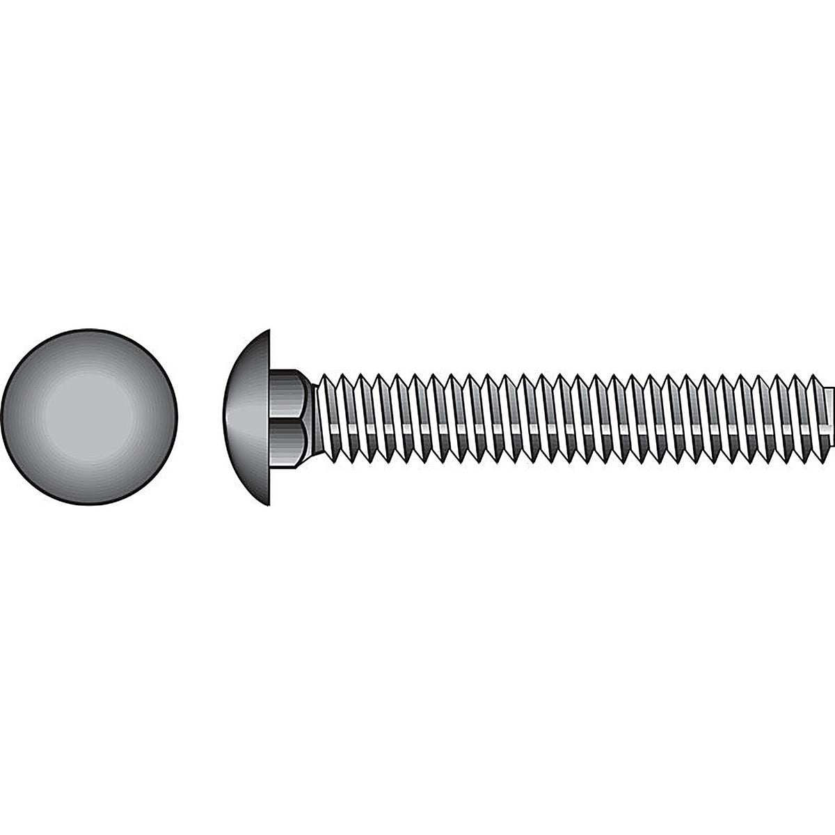 Hillman - 832518 - 1/4 in. Dia. x 2 in. L Stainless Steel Carriage Bolt - 50/Pack