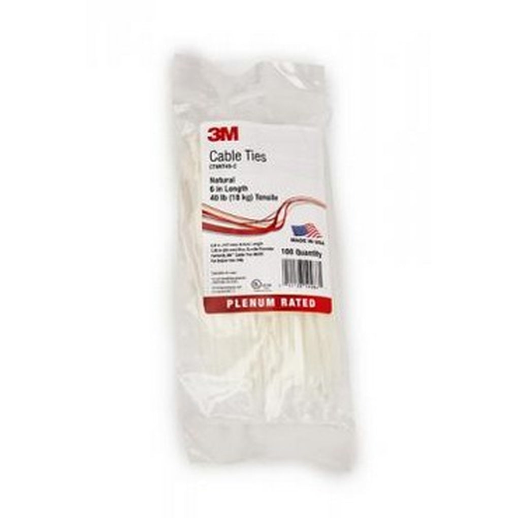 3M - 59286 - Intermediate Cable Tie CT6NT40-C, Natural, Nylon, 40 lbs. tensile strength, 0.142 in x 5.80 in, 100/bag