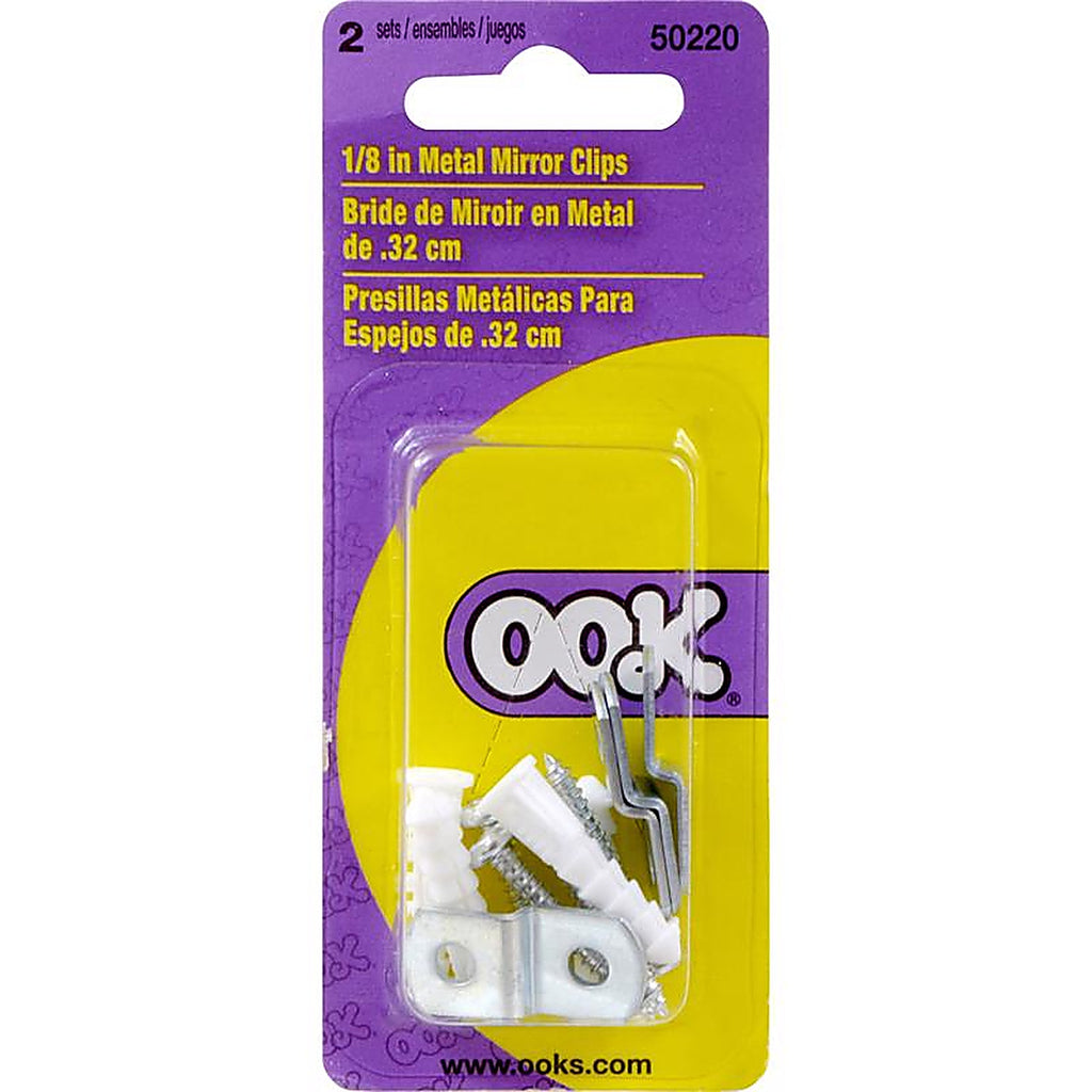 OOK - 534008 - 0.8 in. H X 0.15 in. W Mirror Hanging Set