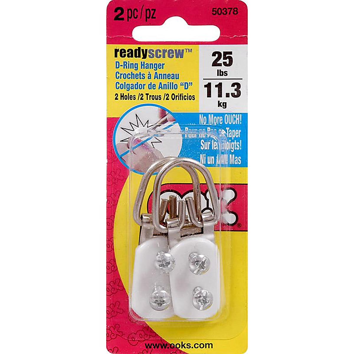 OOK - 533868 - Nickel Plated Ring Hanger 20 lb 3 pk