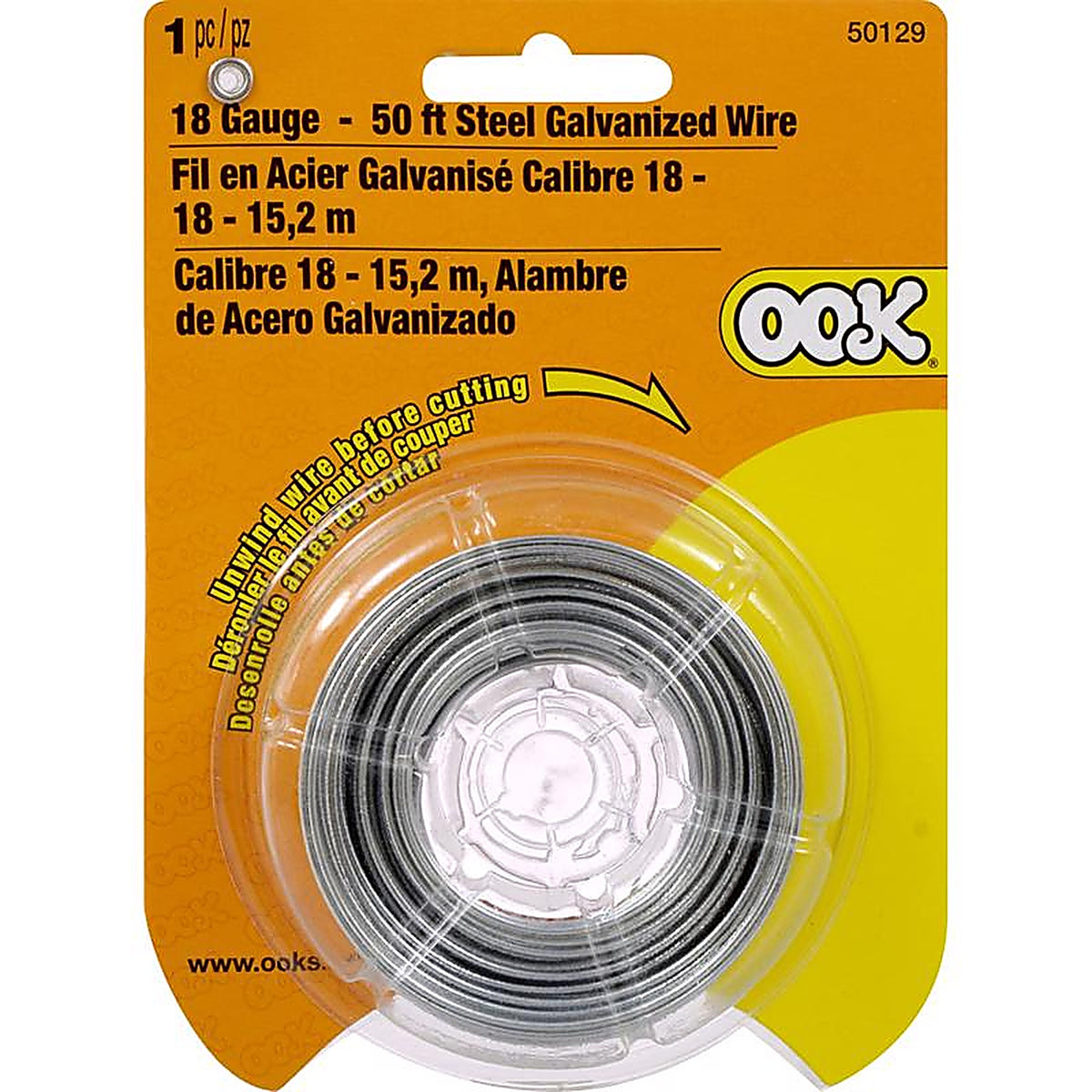 OOK - 534640 - 50 ft. L Galvanized Steel 18 Ga. Wire