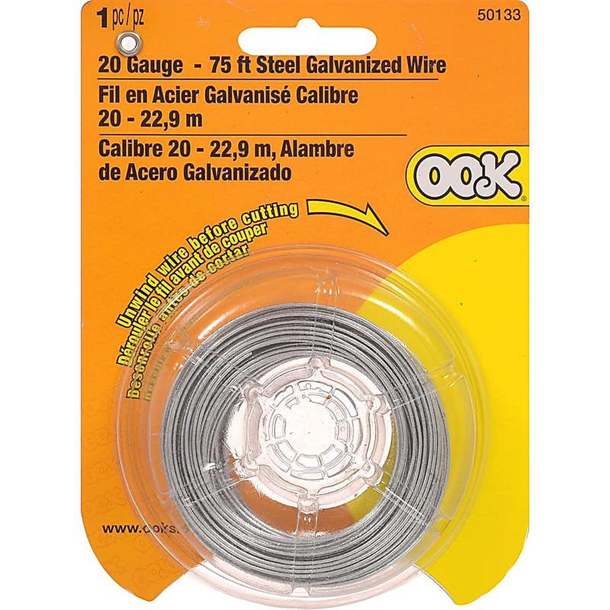 OOK - 534648 - 75 ft. L Galvanized Steel 20 Ga. Wire