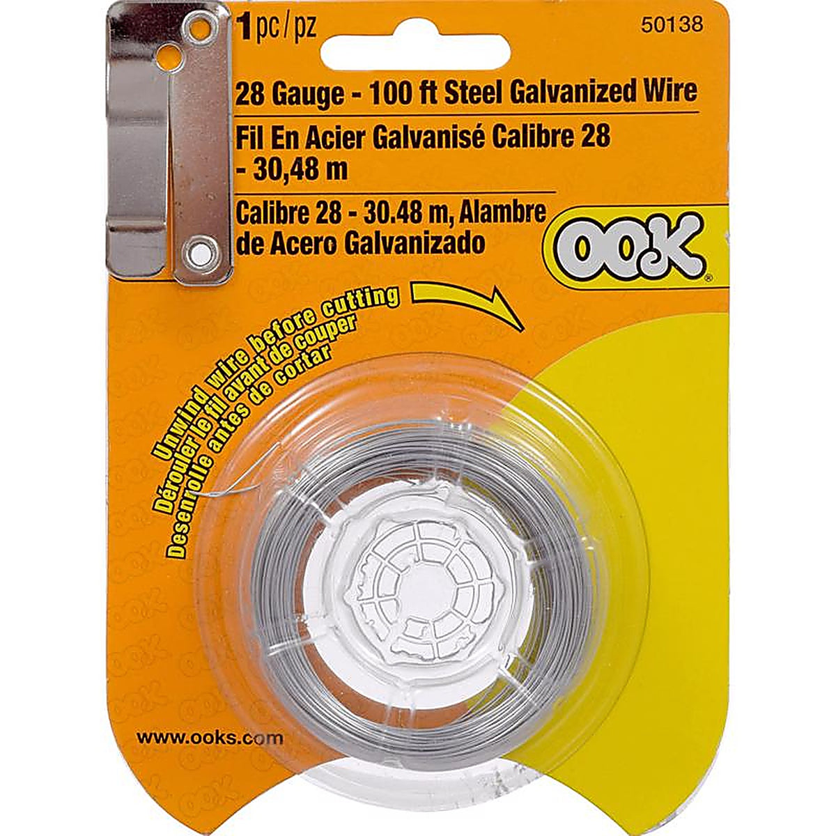 OOK - 534658 - 100 ft. L Galvanized Steel 28 Ga. Wire
