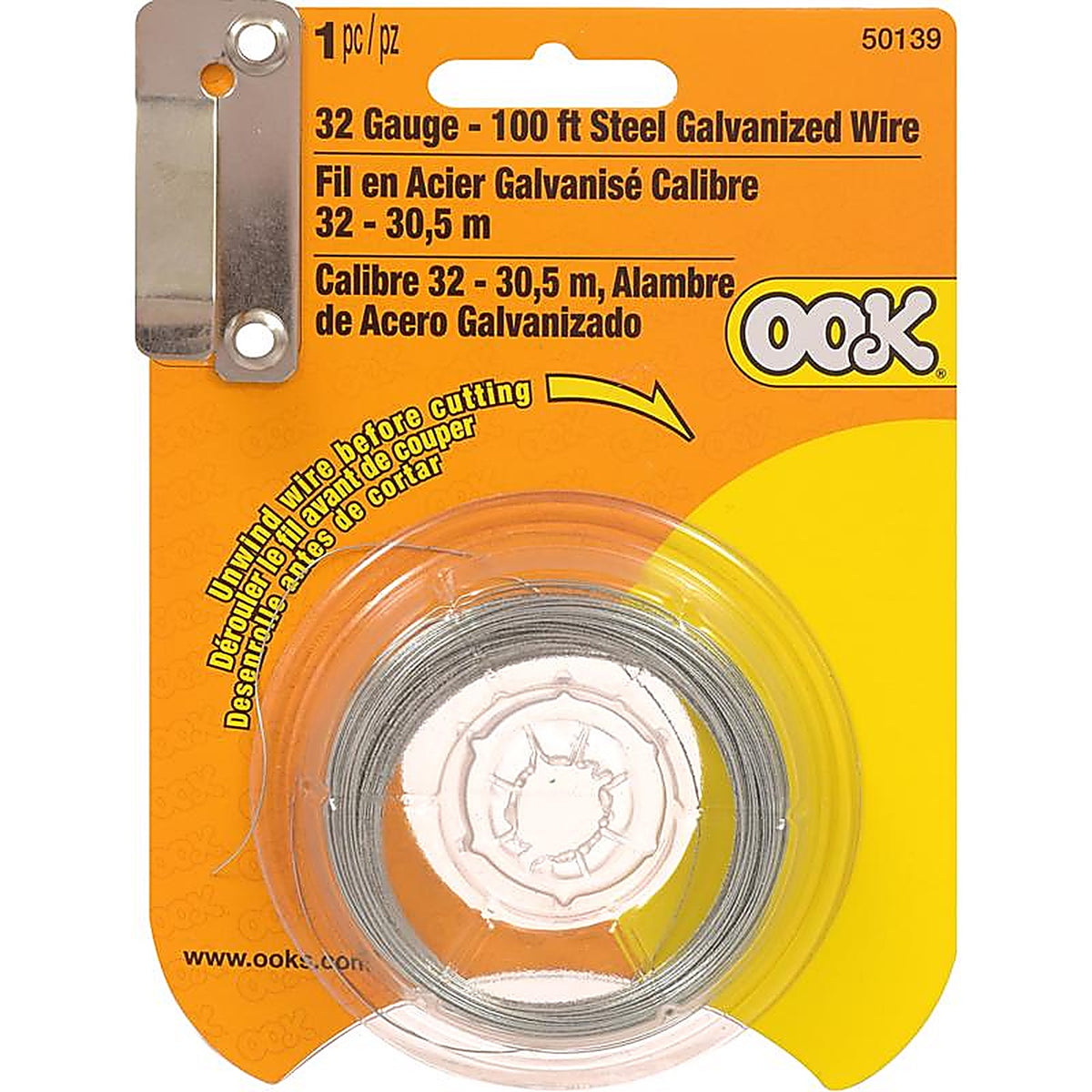 OOK - 534660 - 100 ft. L Galvanized Steel 32 Ga. Wire