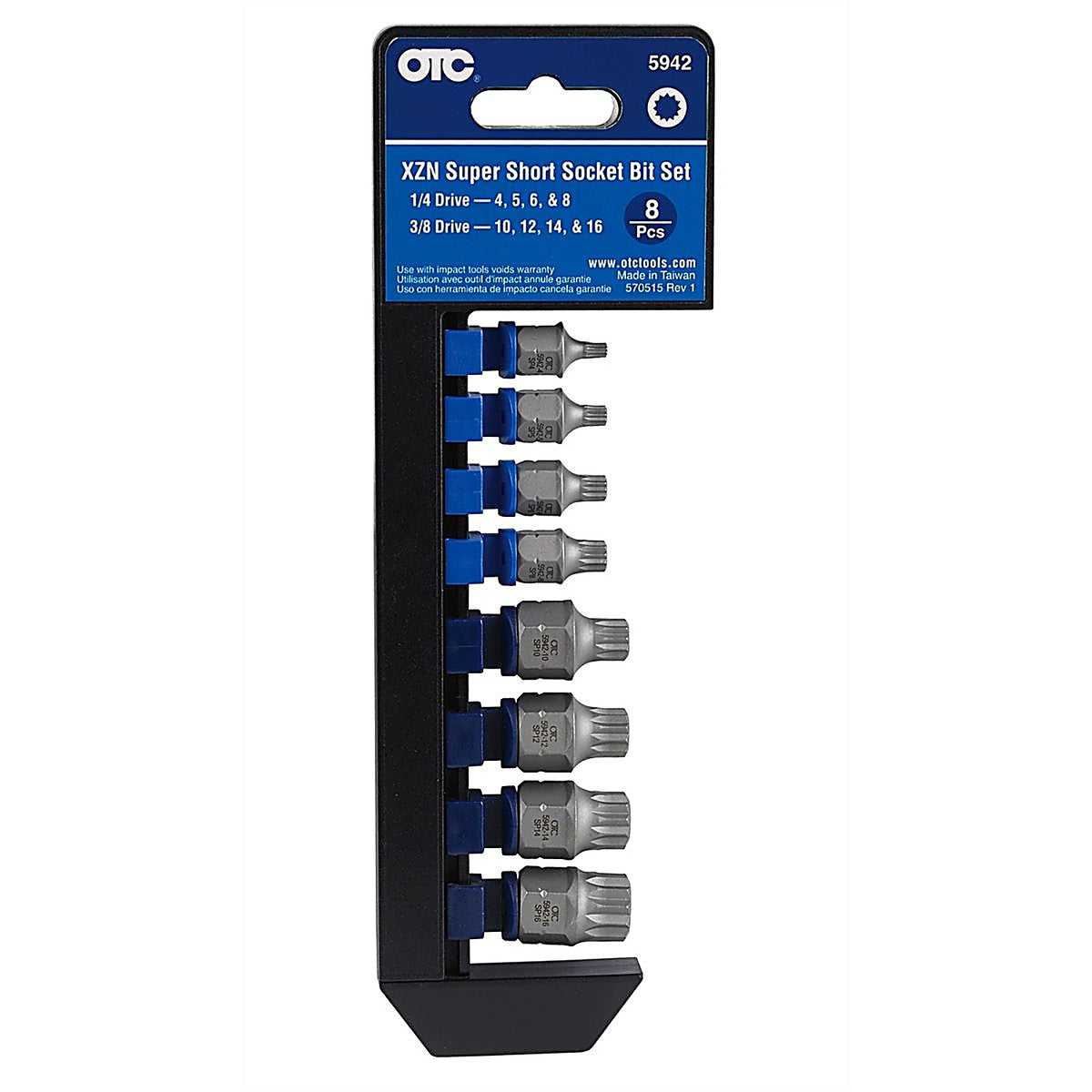 OTC - 5942 - XZN in Super Short in Socket Bit Set, 8Pc