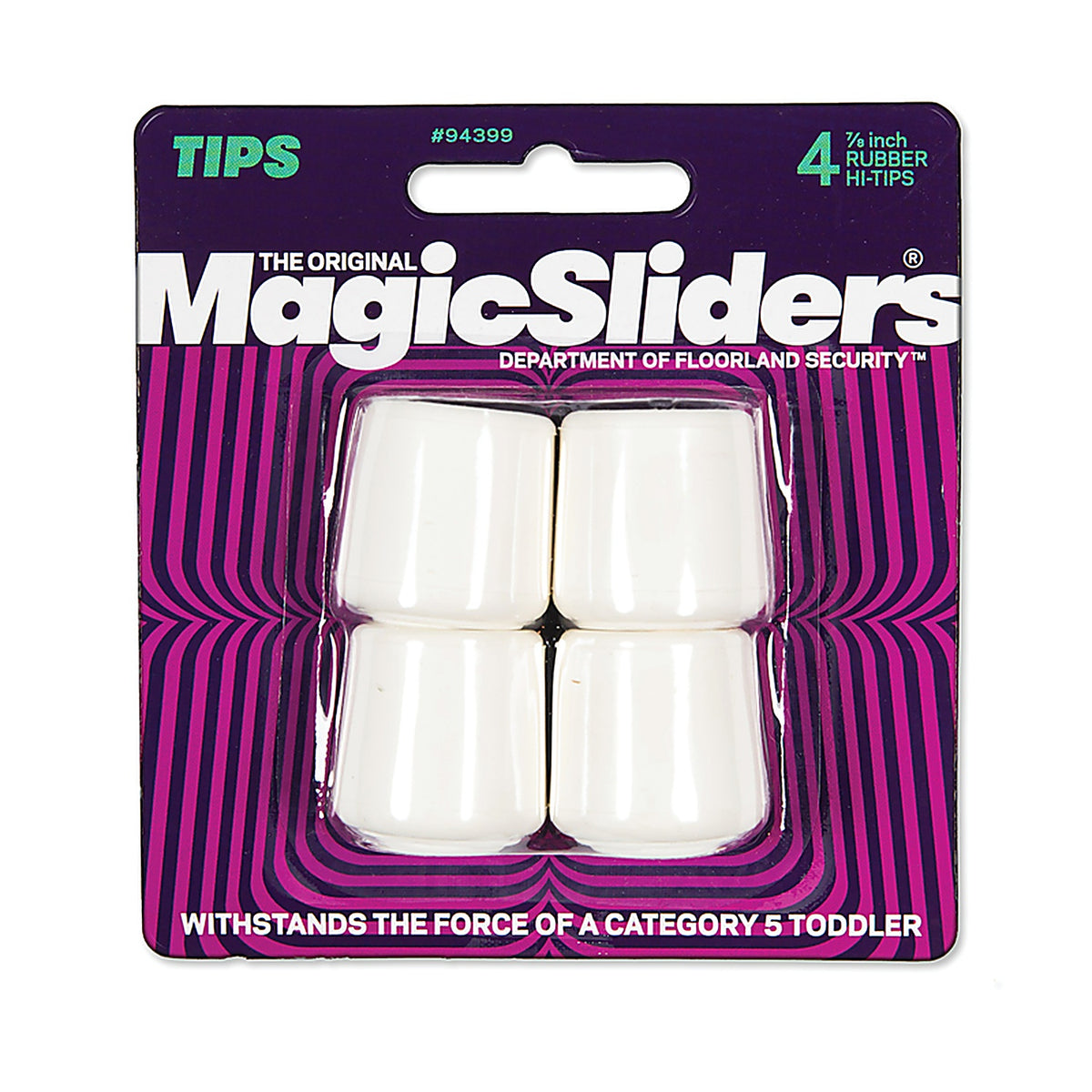 Magic Sliders - 94399 - Rubber Leg Tip White Round 7/8 in. W 4 pk