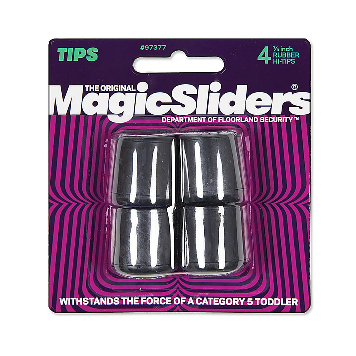 Magic Sliders - 97377 - Rubber Leg Tip Black Round 7/8 in. W 4 pk