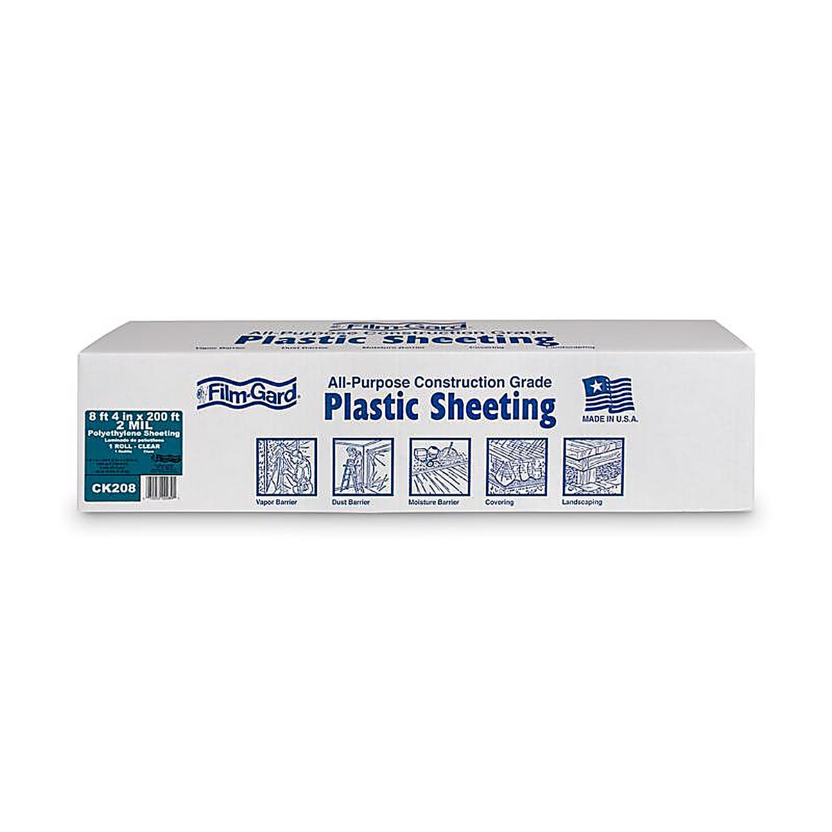 Film-Gard - 625809 - Plastic Sheeting 2 mil x 8 ft. 4 in. W x 200 ft. L Polyethylene Clear