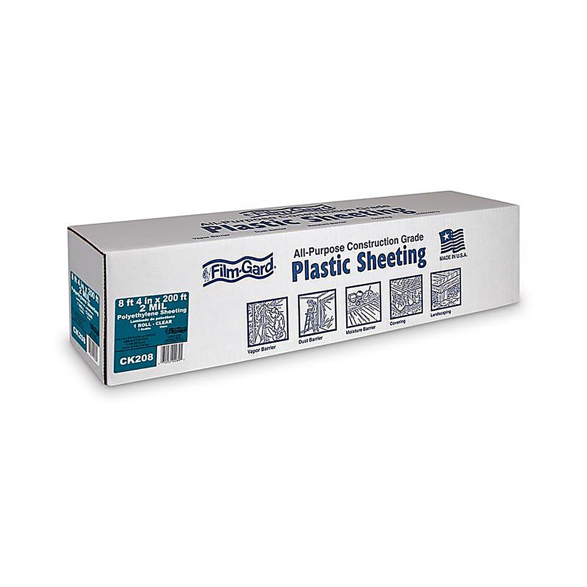 Film-Gard - 625809 - Plastic Sheeting 2 mil x 8 ft. 4 in. W x 200 ft. L Polyethylene Clear