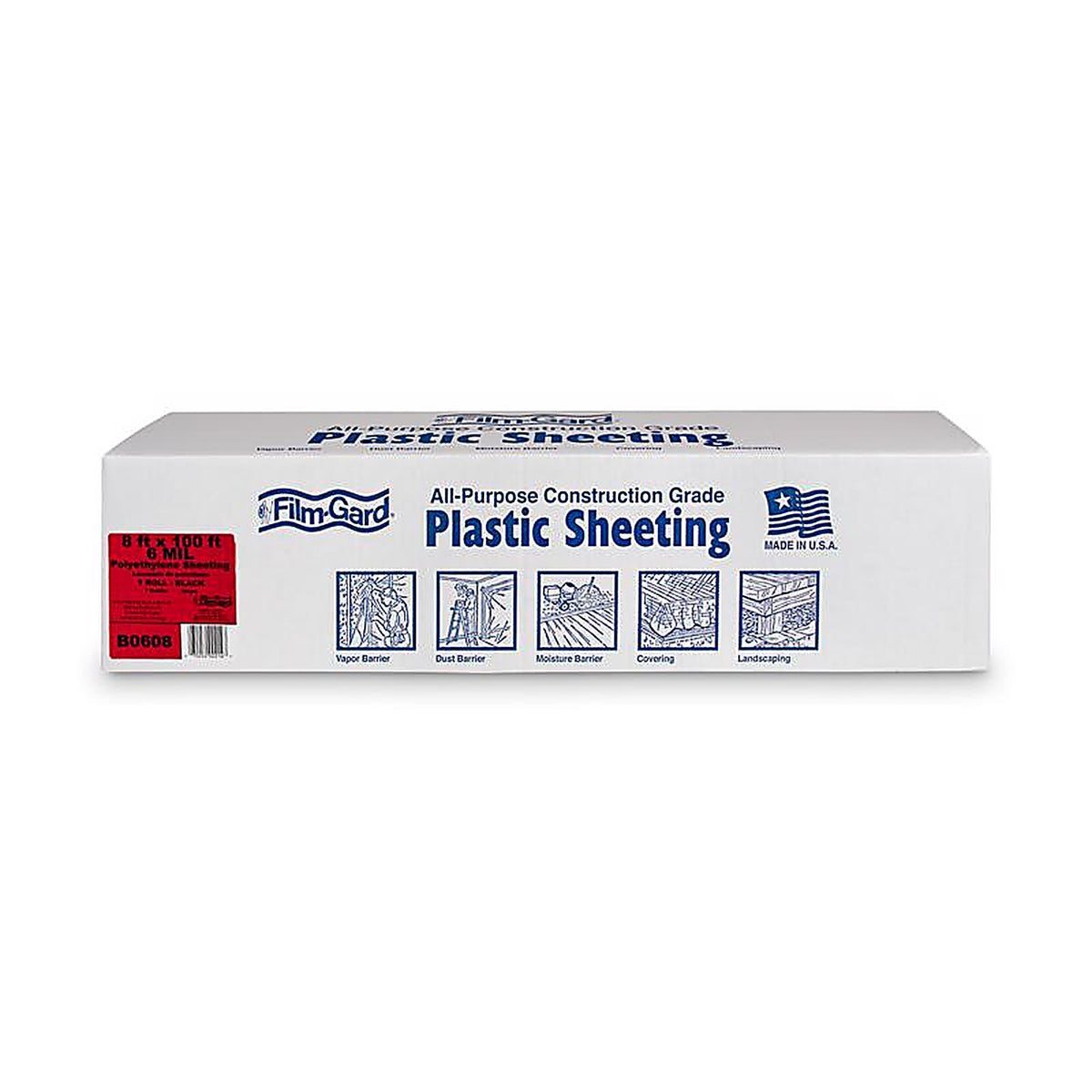 Film-Gard - 626019 - Plastic Sheeting 6 mil X 8 ft. W X 100 ft. L Polyethylene Black 1 pk
