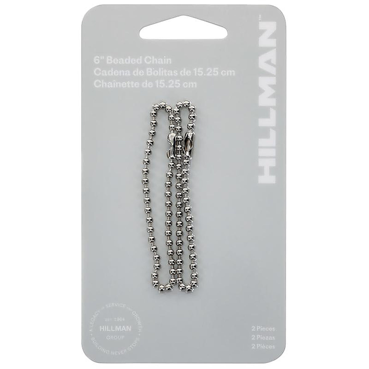 Hillman - 701711 - 6 in. Dia. Metal Silver Beaded Chain Key Ring