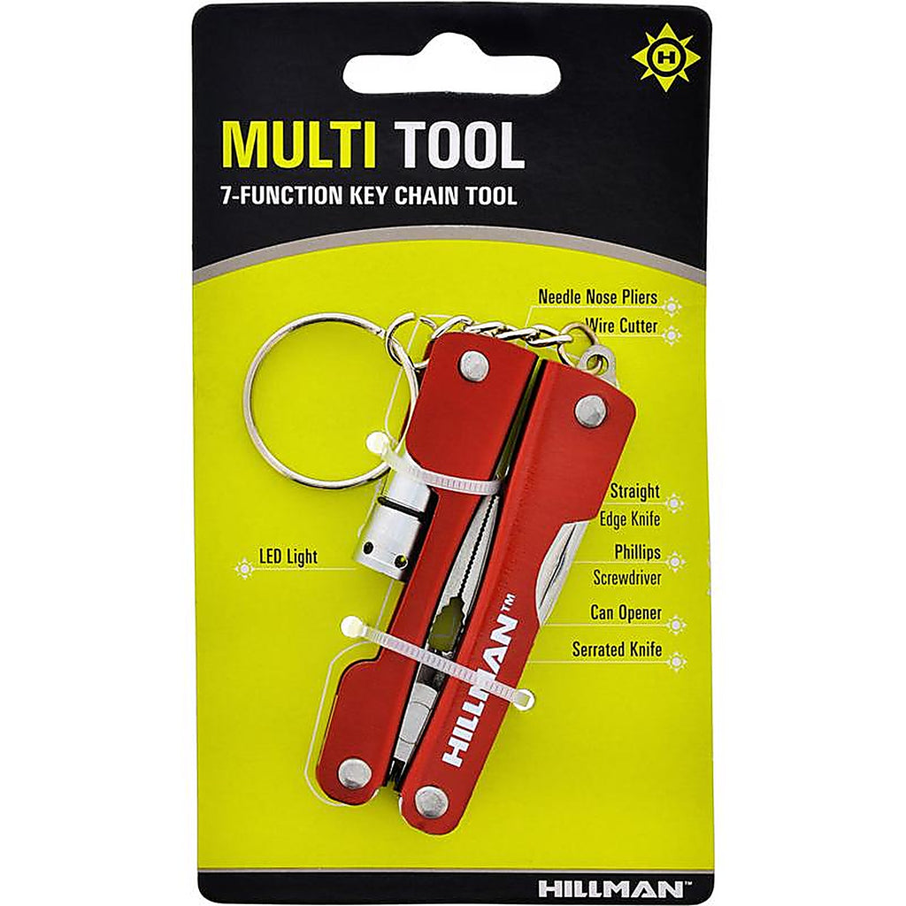 Hillman - 713168 - Metal Red Multi-Tool High End Accessories Key Ring