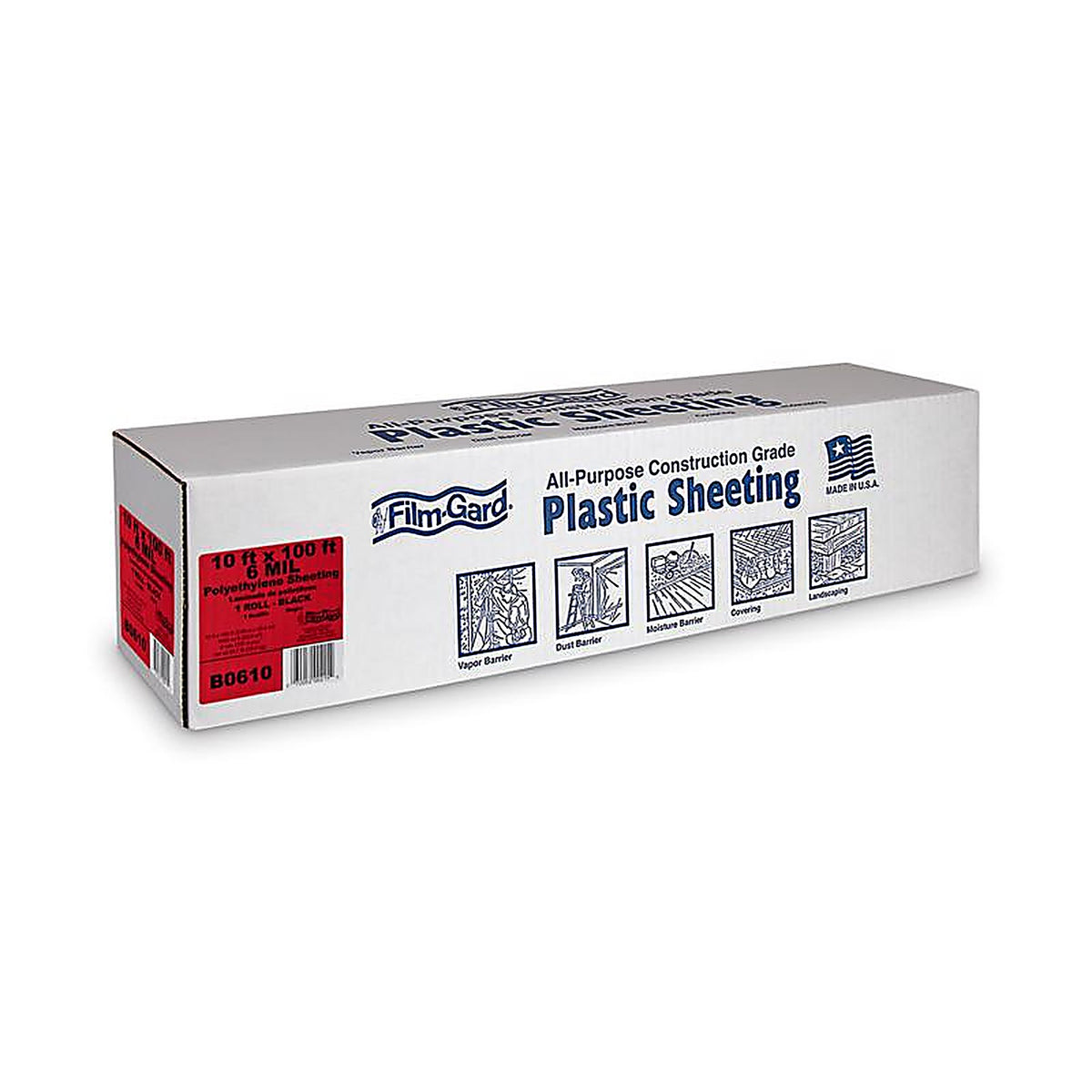 Film-Gard - 626031 - Plastic Sheeting 6 mil x 10 ft. W x 100 ft. L Polyethylene Black