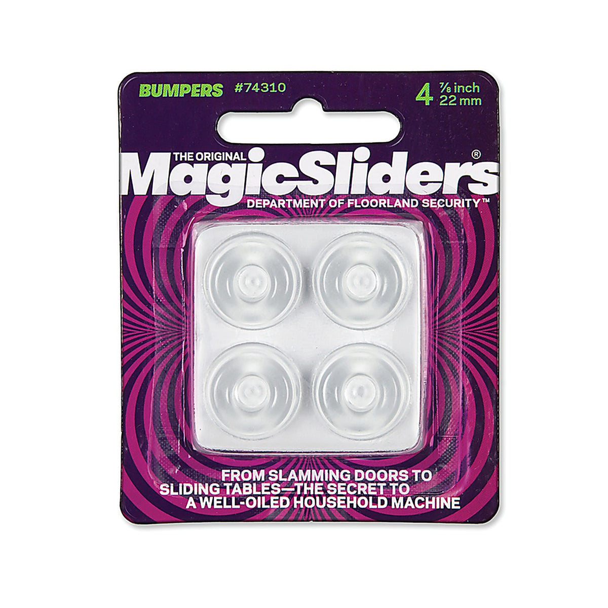 Magic Sliders - 74310 - Rubber Self Adhesive Bumper Pad Clear Round 7/8 in. W X 7/8 in. L 4 pk