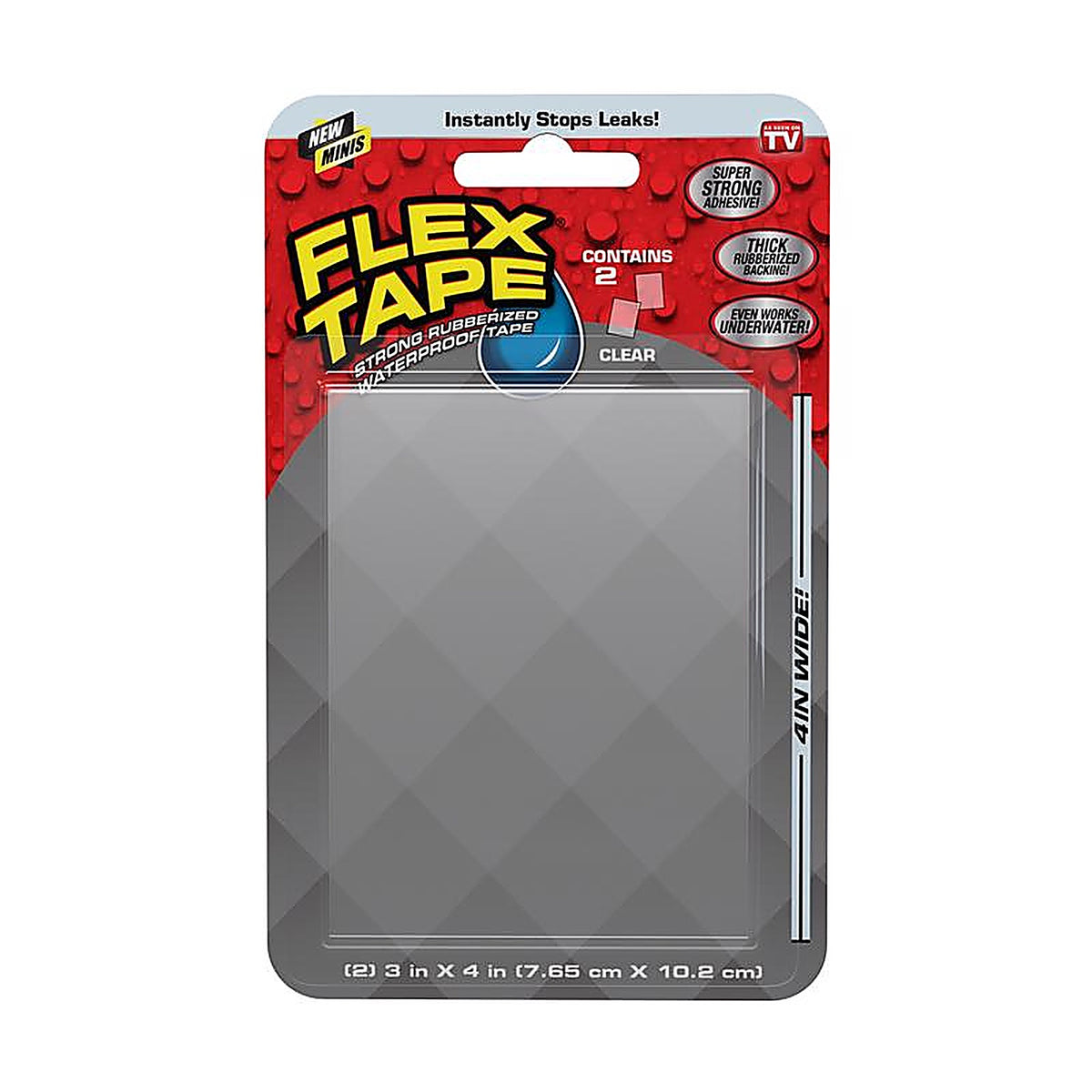 Flex Seal - TFSCLRMINI-8 - FLEX TAPE MINI 3 in. W X 4 in. L Clear Waterproof Repair Tape