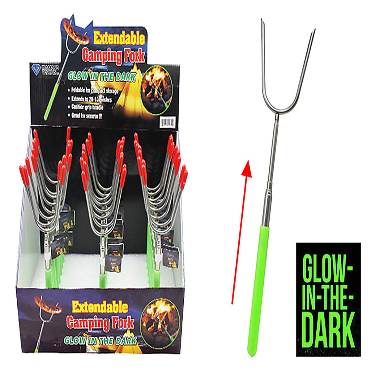 Diamond Visions - 22-2142344 - Glow in the Dark Extendable Camping Fork 1 pk