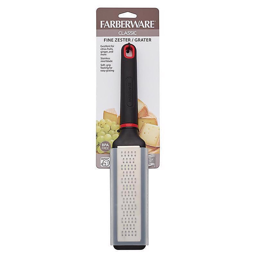 Farberware - 5211655 - 6 in. L Black/Silver Plastic/Stainless Steel Zester Grater