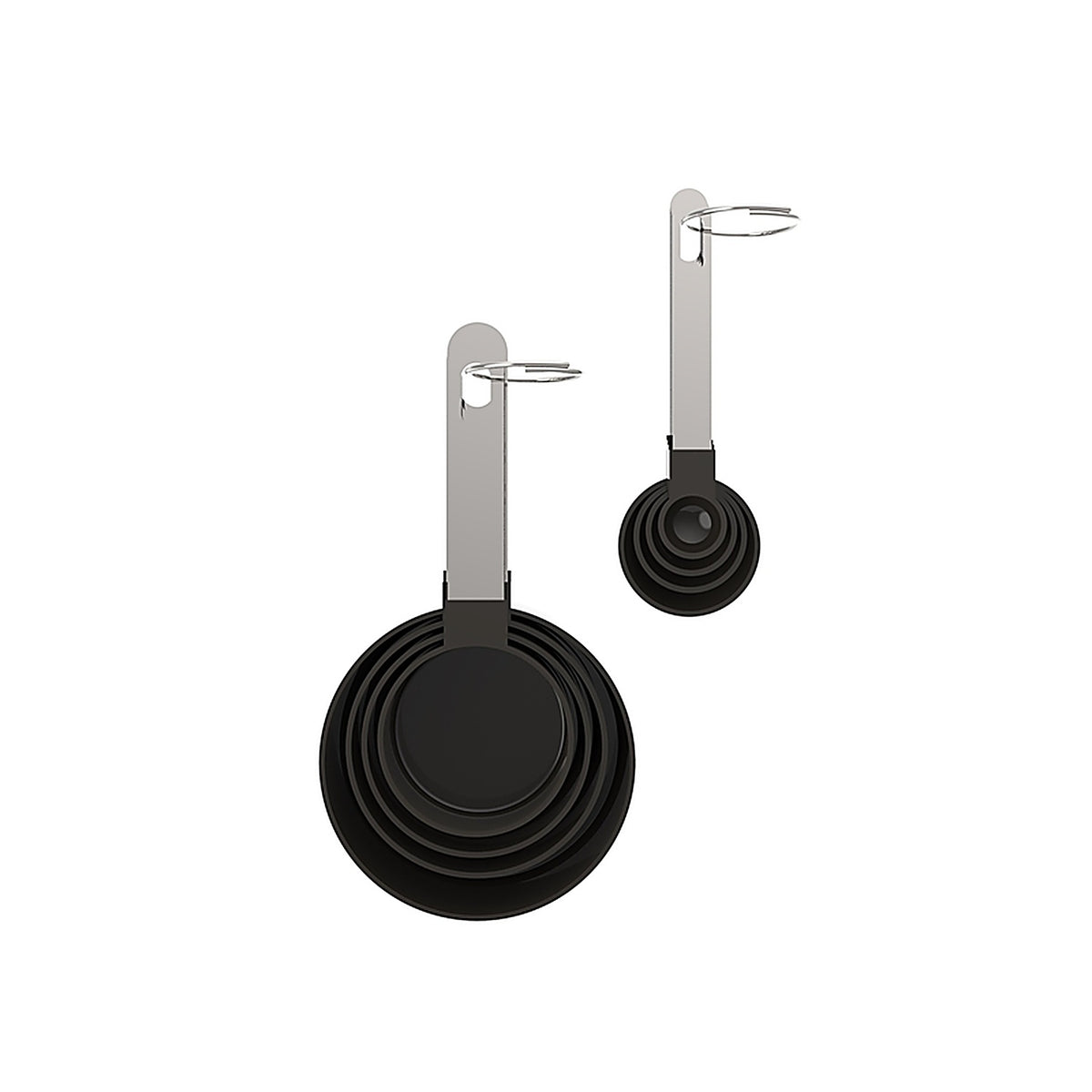 Core Kitchen - AC29826 - Stainless Steel Black/Silver Measuring Spoon and Cup Set
