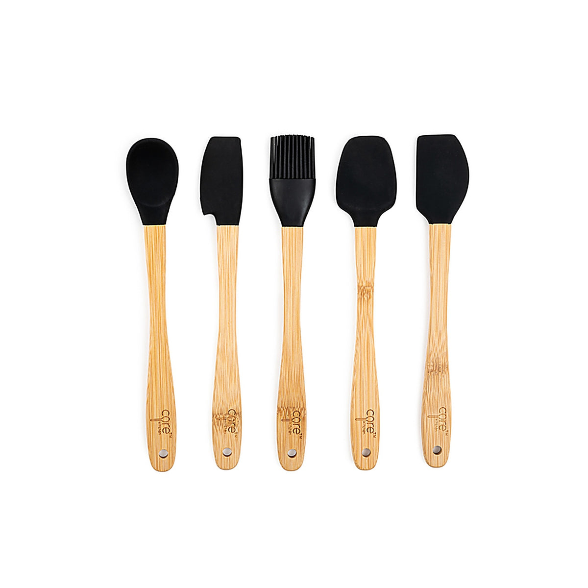 Core Kitchen - AC29909 - 1.50 in. W x 8.43 in. L Beige/Onyx Bamboo/Silicone Mini Utensil Set L-8.43 W-1.50 H-0.78