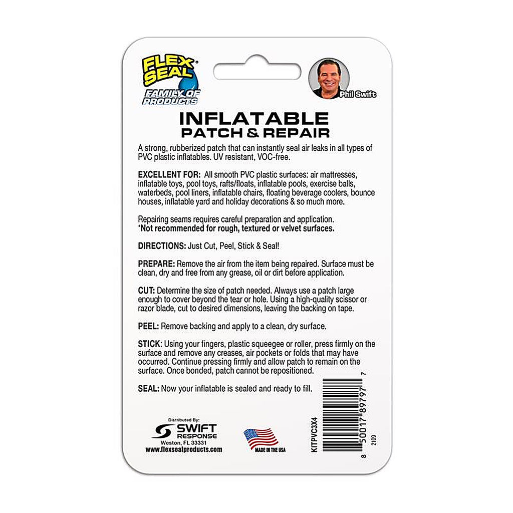 FLEX - KITPVC3X4 - SEAL Stop Leaks Fast Inflatable Patch & Repair Kit PVC 2 pk
