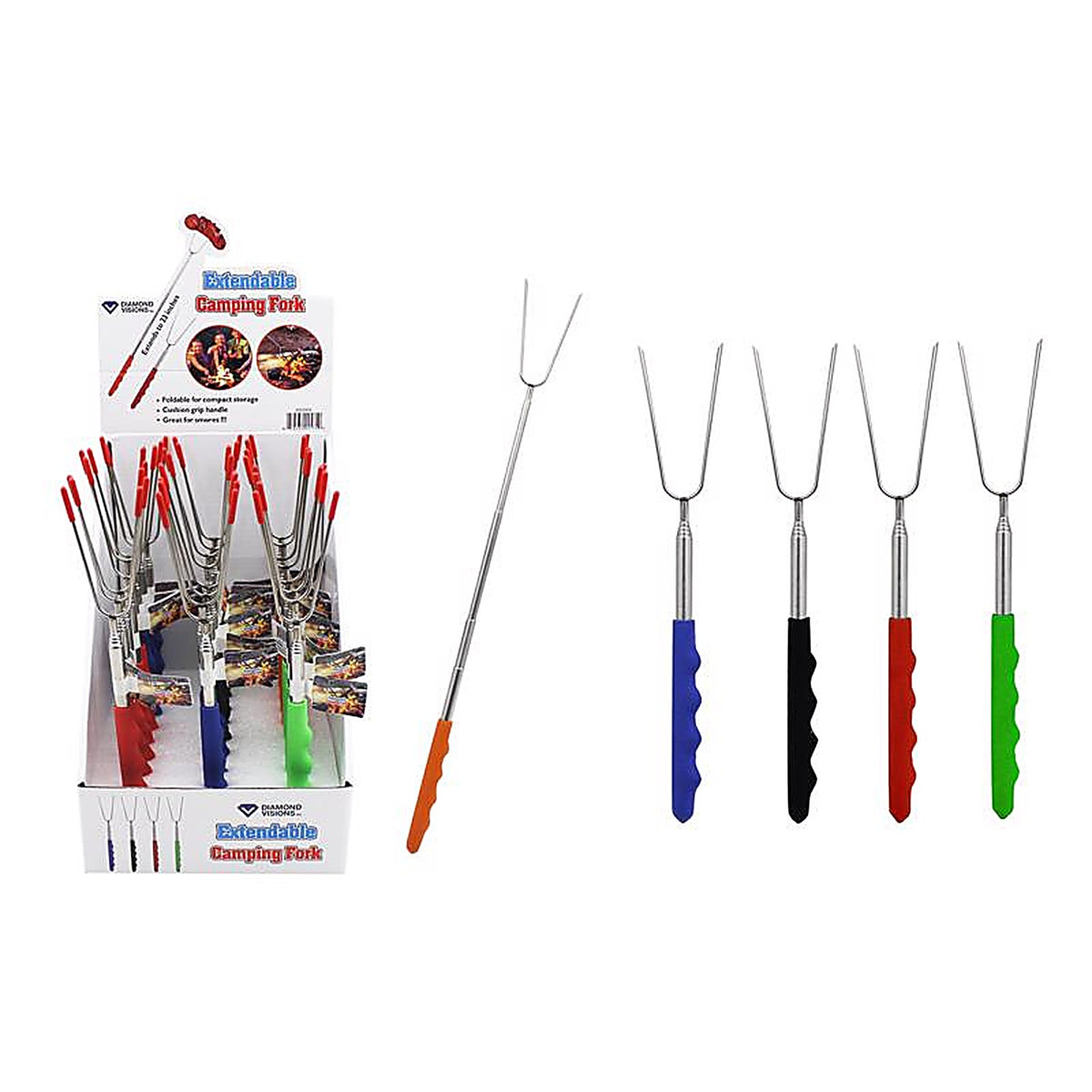 Diamond Visions - 22-2222574 - Assorted Extendable Camping Fork 23 in. L 1 pk