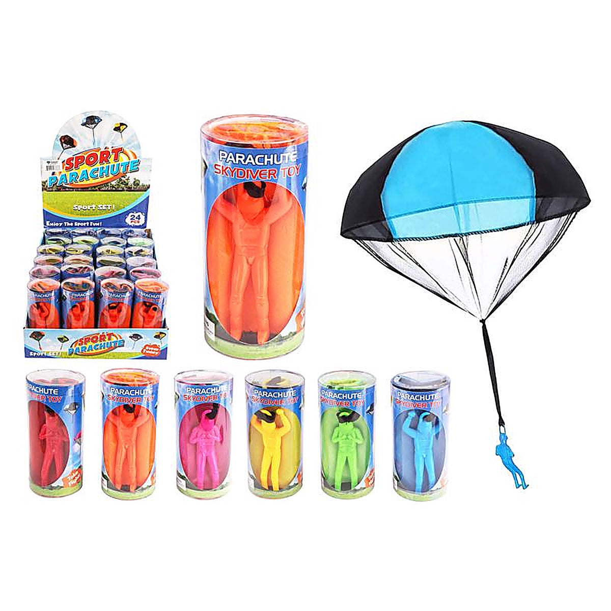Diamond Visions - TM-3338 - Skydiver Parachute Toy Plastic Assorted