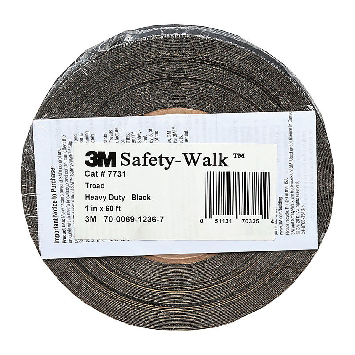 3M - 7731 - Safety-Walk Black Anti-Slip Tape 1 in. W x 60 ft. L - 1/Pack