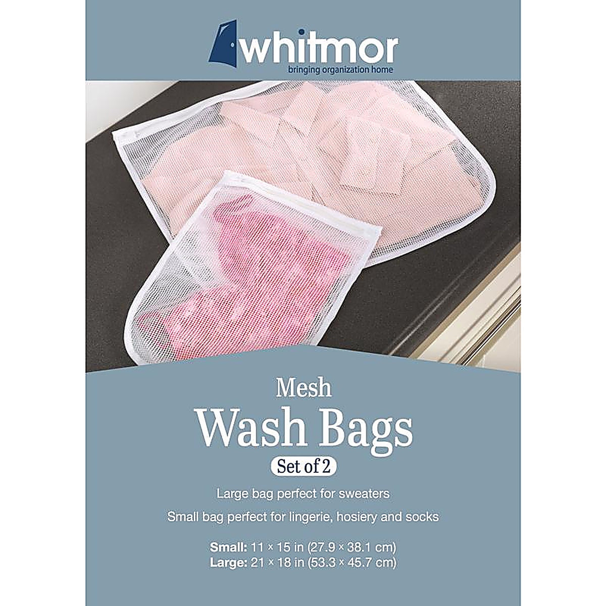Whitmor - 6154-140 - Clear Mesh Fabric Collapsible Laundry Bag