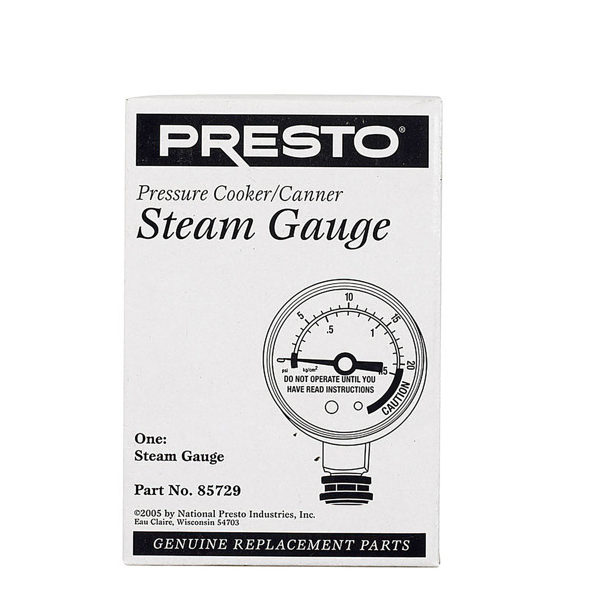 Presto - 85729 - Stainless Steel Pressure Cooker/Canner Steam Gauge 22 qt