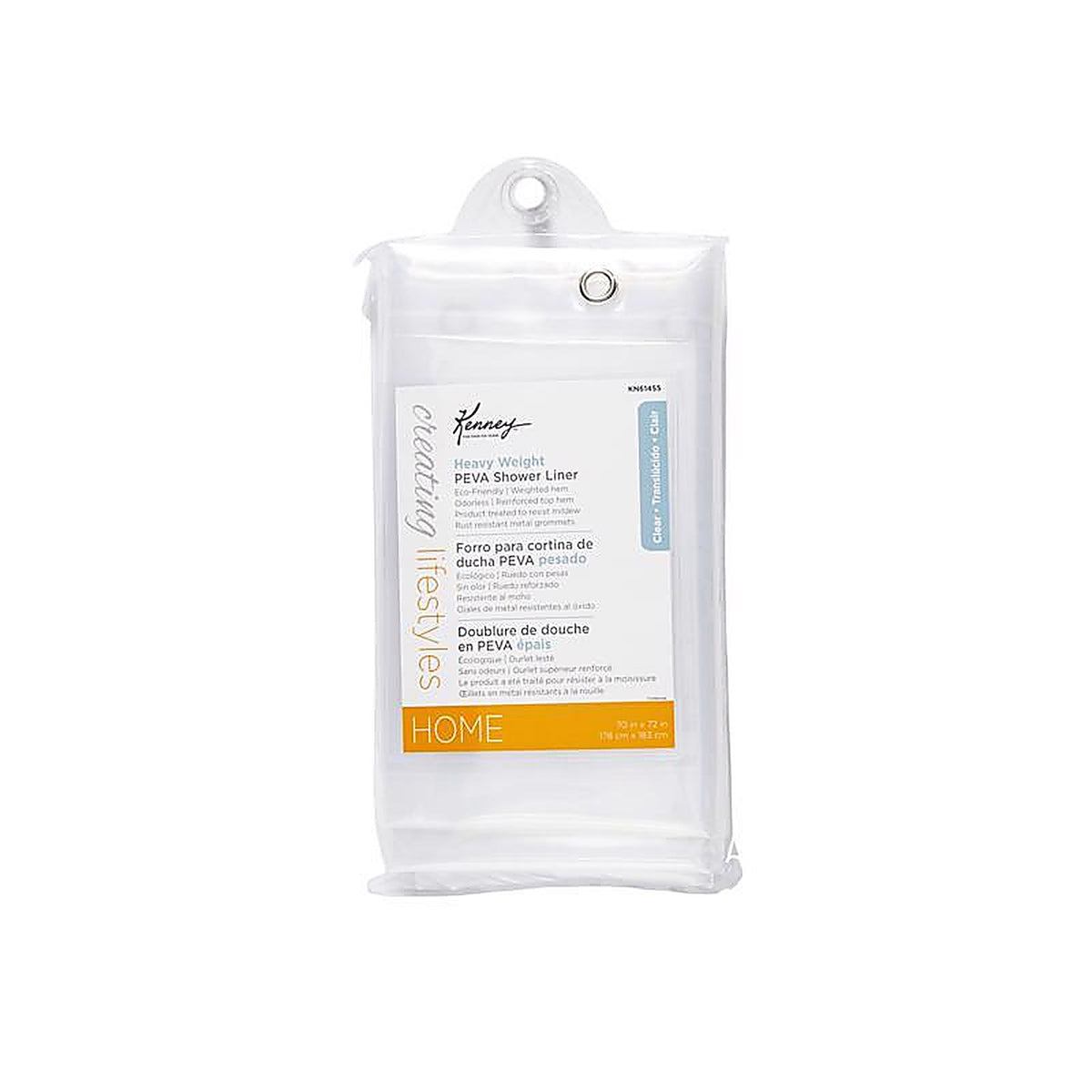 Kenney - KN61455 - 72 in. H X 70 in. W Clear Shower Curtain Liner PEVA
