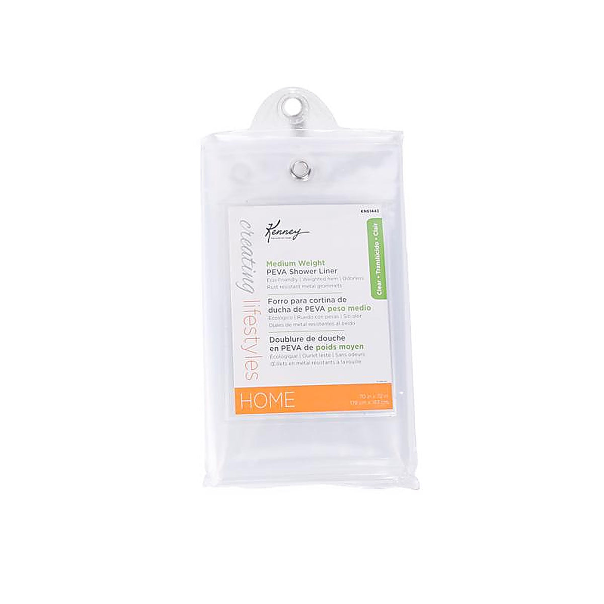 Kenney - KN61443 - 72 in. H X 70 in. W Clear Shower Curtain Liner PEVA