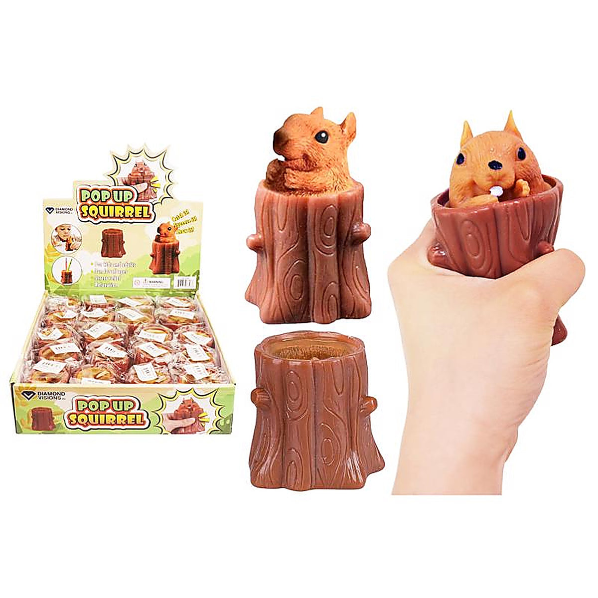 Diamond Visions - TM-3328 - Pop-Up Squeeze Toy Silicone Brown