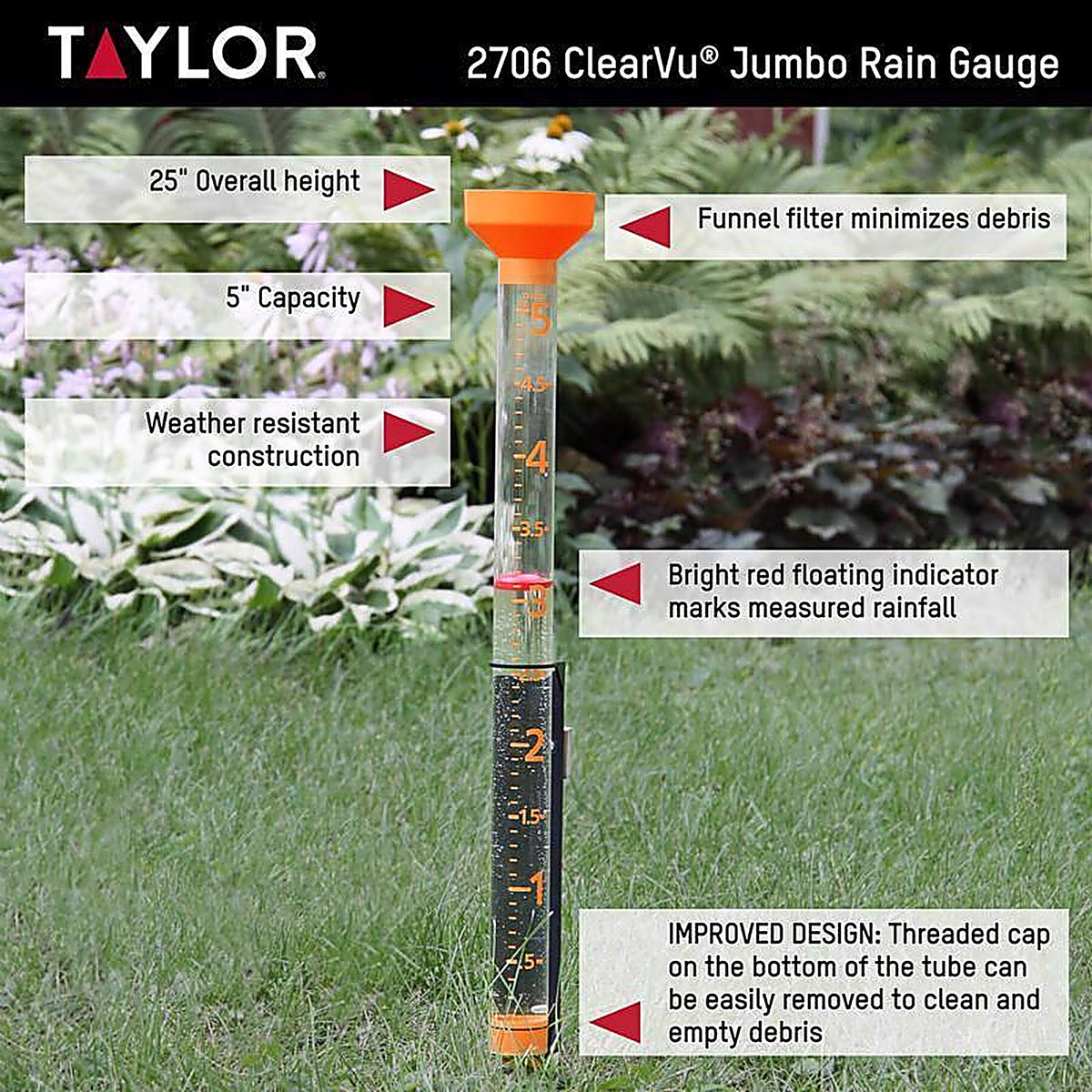 Taylor - 5288565 - Jumbo Rain Gauge Bracket 3.74 in. W X 3.74 in. L