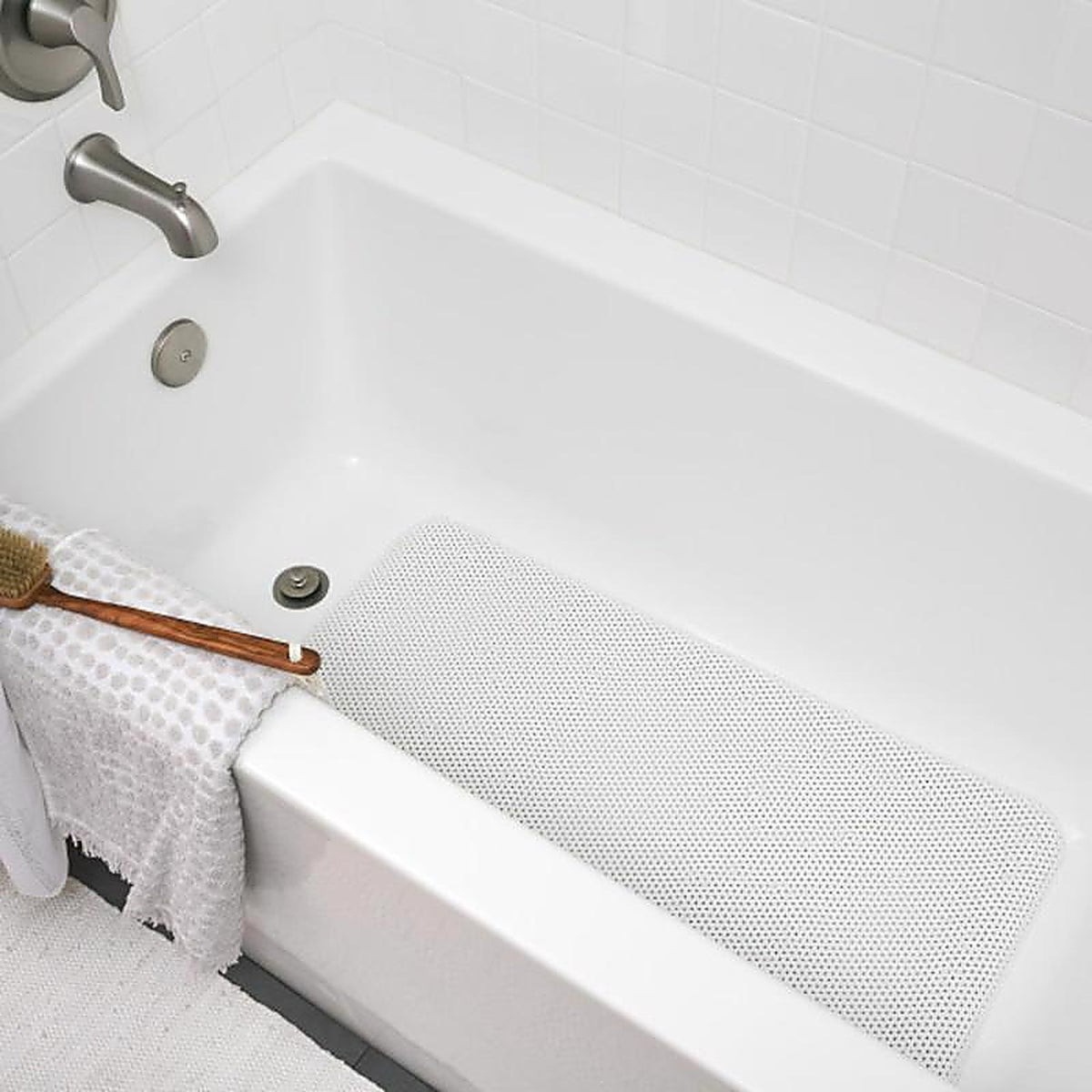 Duck - 393477 - Softex 17 in. L x 36 in. W White Polypropylene Bath Mat Latex Free
