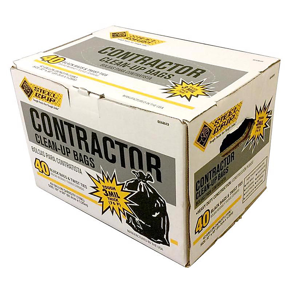 Steel Grip - 3250A40SG - 42 gal Contractor Bags Twist Tie 40 pk