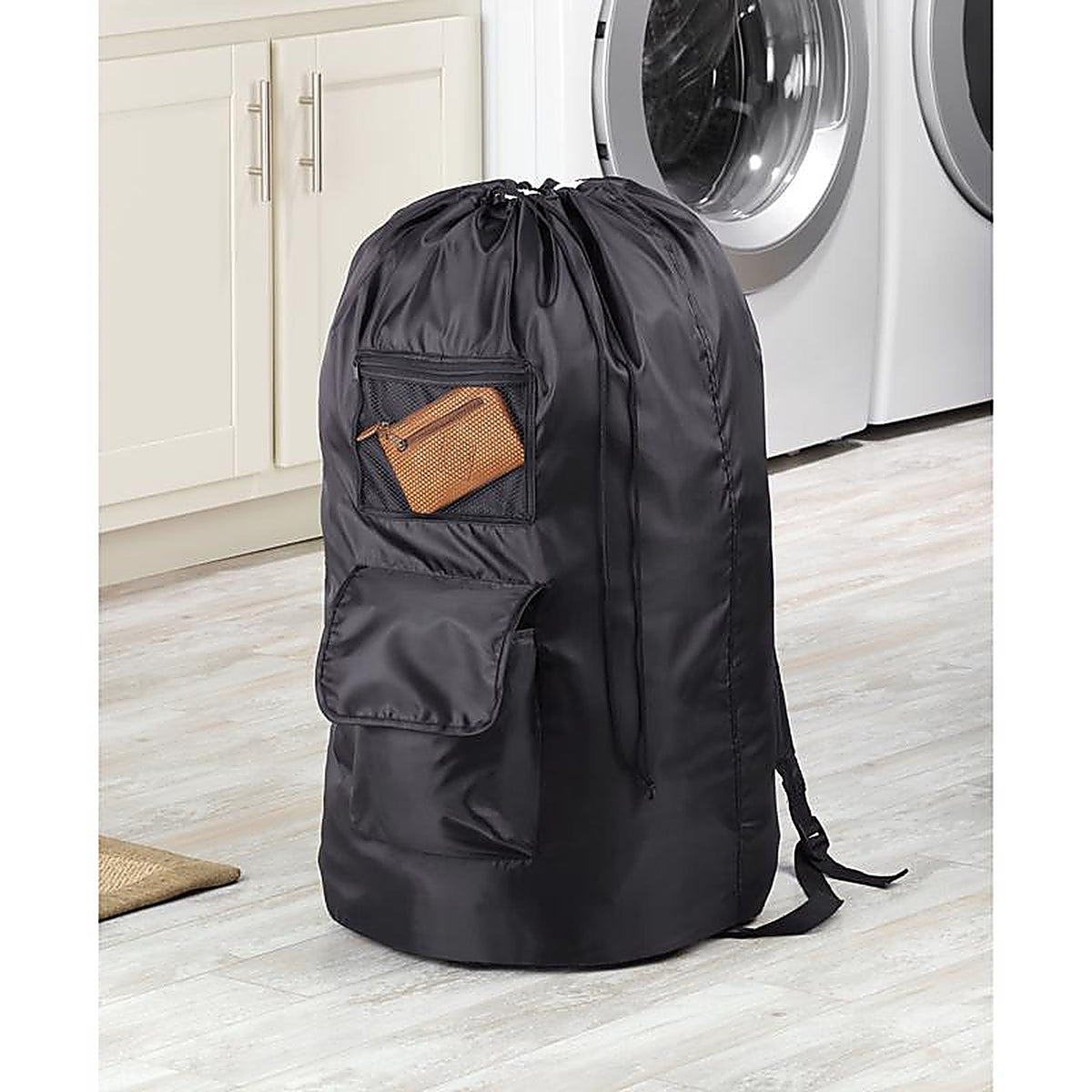Whitmor - 6403-5126-BLK - Duraclean Black Polyester Collapsible Laundry Bag