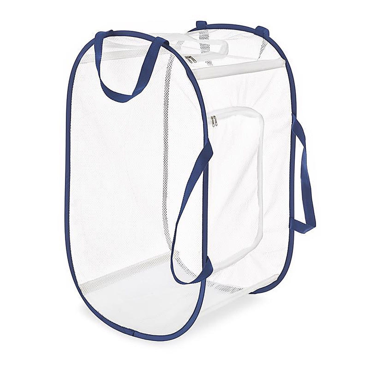 Whitmor - 5588-7485-WNVY - Blue/White Fabric Collapsible Hamper 9.5 in