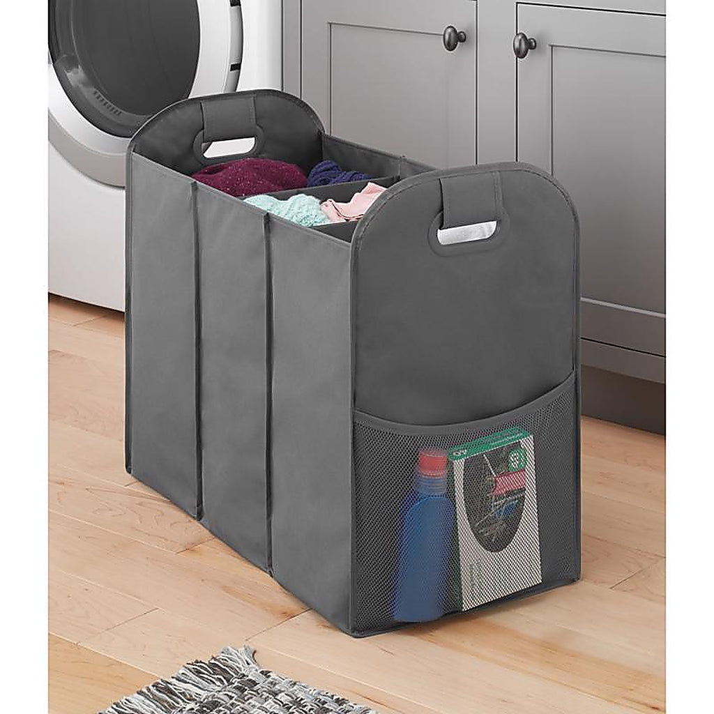 Whitmor - 6266-7702-SAGRY - Gray Fabric Collapsible Hamper 22 in