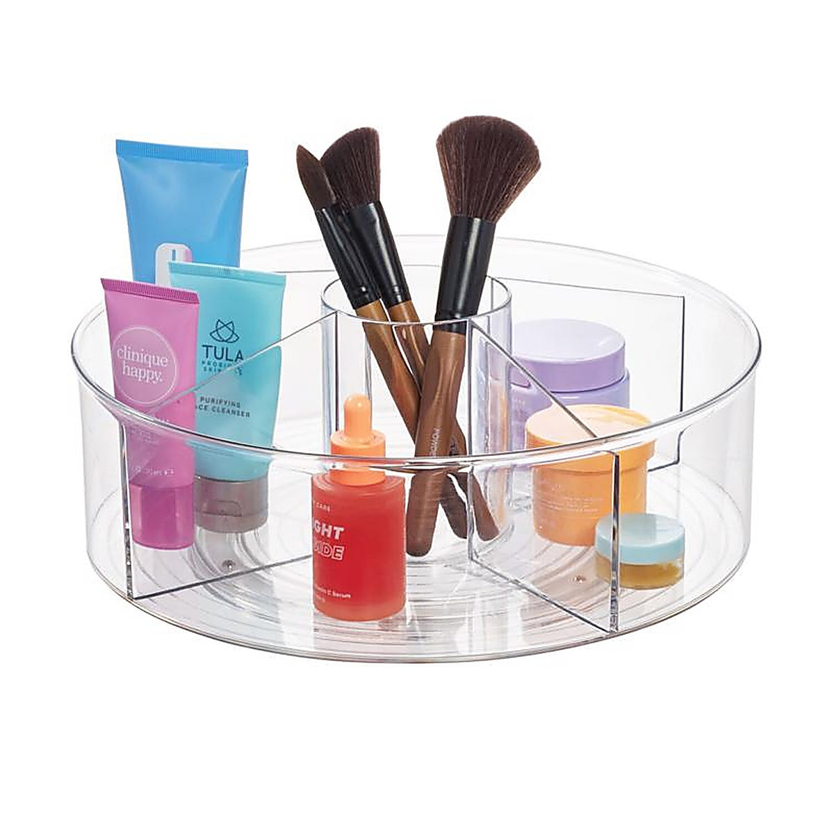 InterDesign - 3850 - Clear Divided Kitchen Bin 4.5 in. H X 11.5 in. W X 11.5 in. D