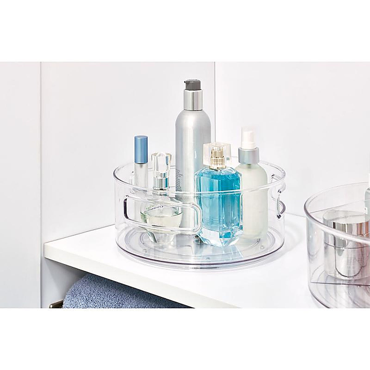 InterDesign - 3850 - Clear Divided Kitchen Bin 4.5 in. H X 11.5 in. W X 11.5 in. D
