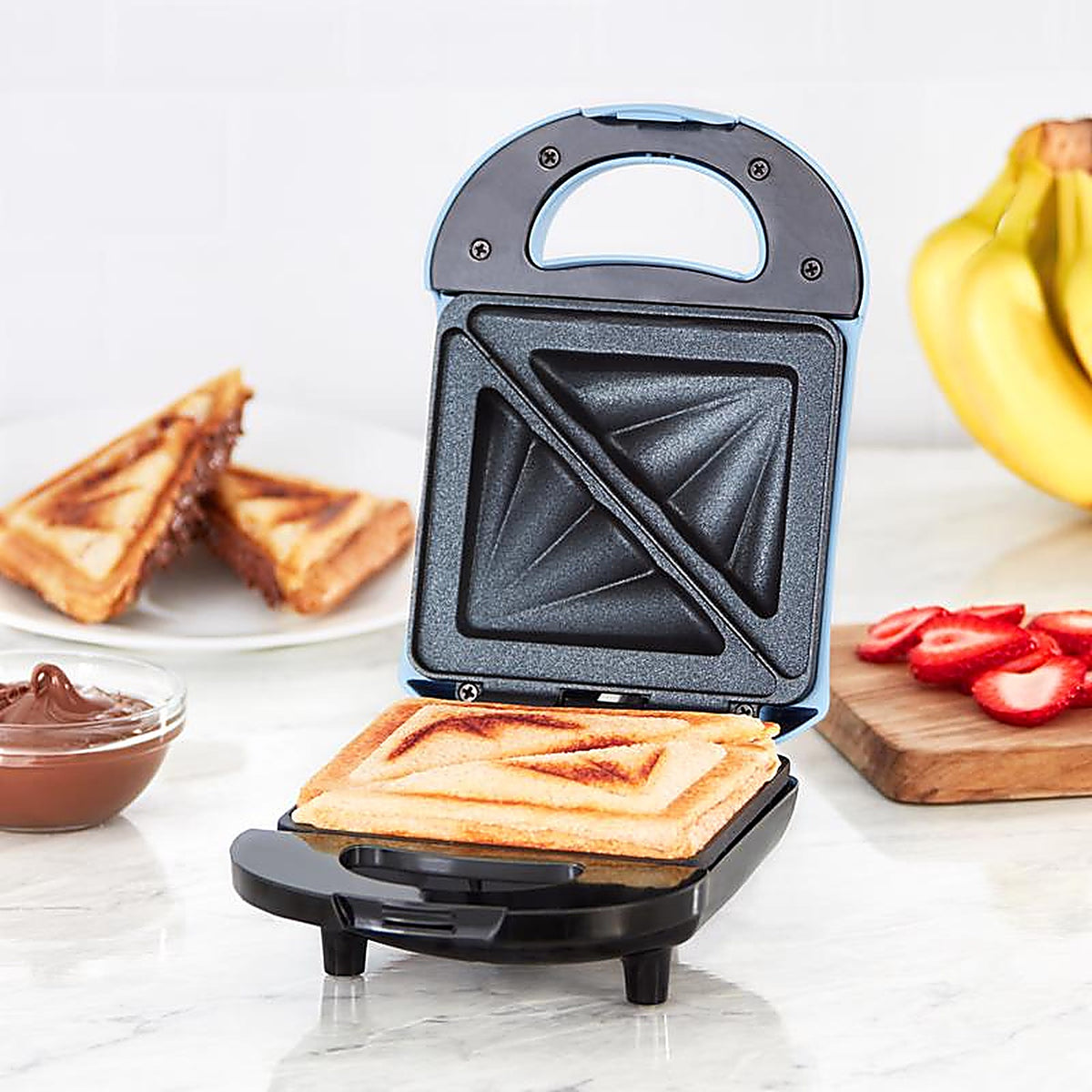 Rise by Dash - RPM100GBSK06 - 7.8 in. L X 6.2 in. W Metal Nonstick Surface Sky Blue Sandwich Grill
