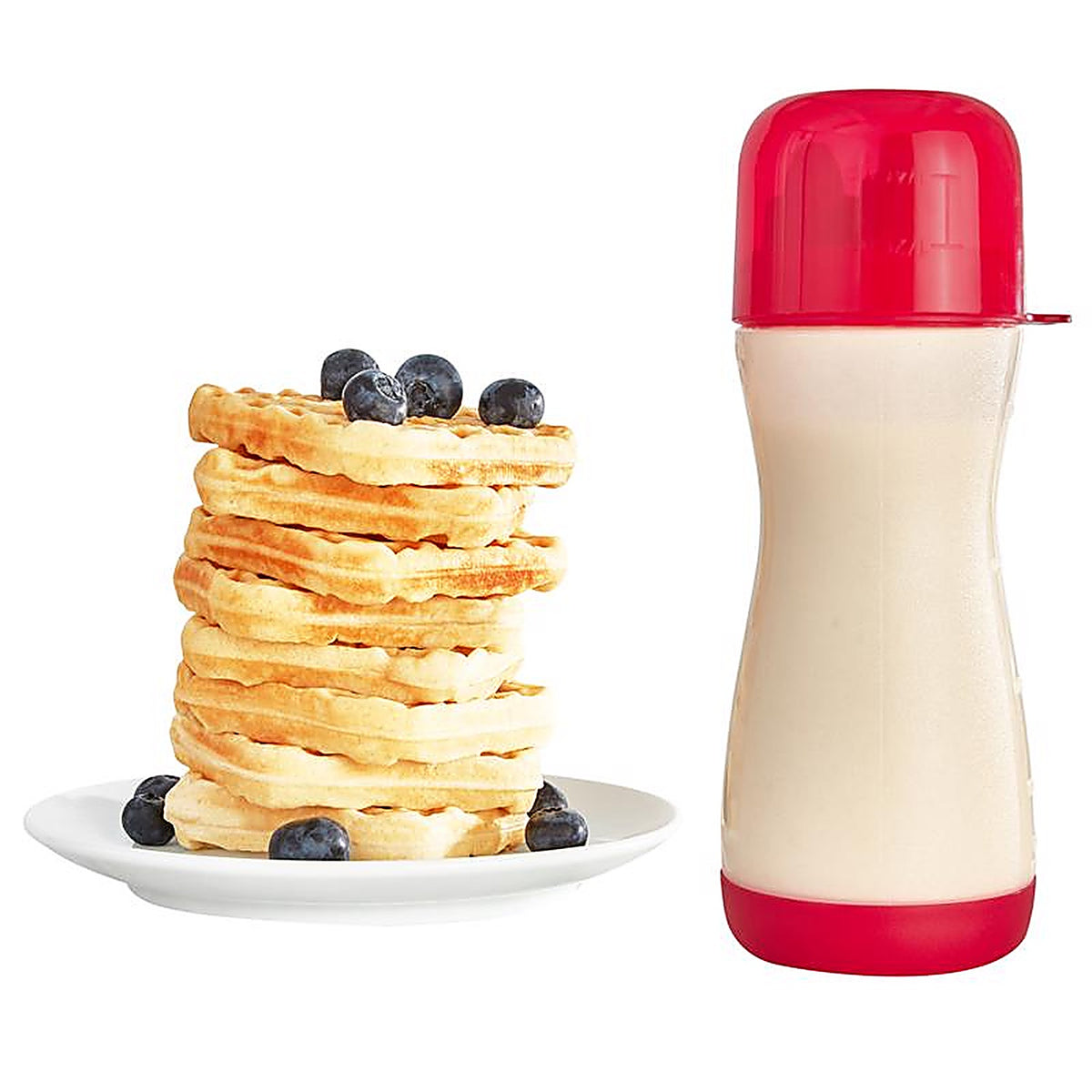 Rise by Dash - RBB500GBRR16 - Clear/Red ABS Plastic Batter Bottle 2 cups