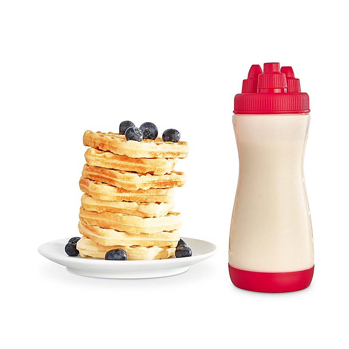 Rise by Dash - RBB500GBRR16 - Clear/Red ABS Plastic Batter Bottle 2 cups