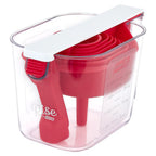 Rise by Dash - RSMS150GBRR24 - Plastic Clear/Red Measuring Cup Set