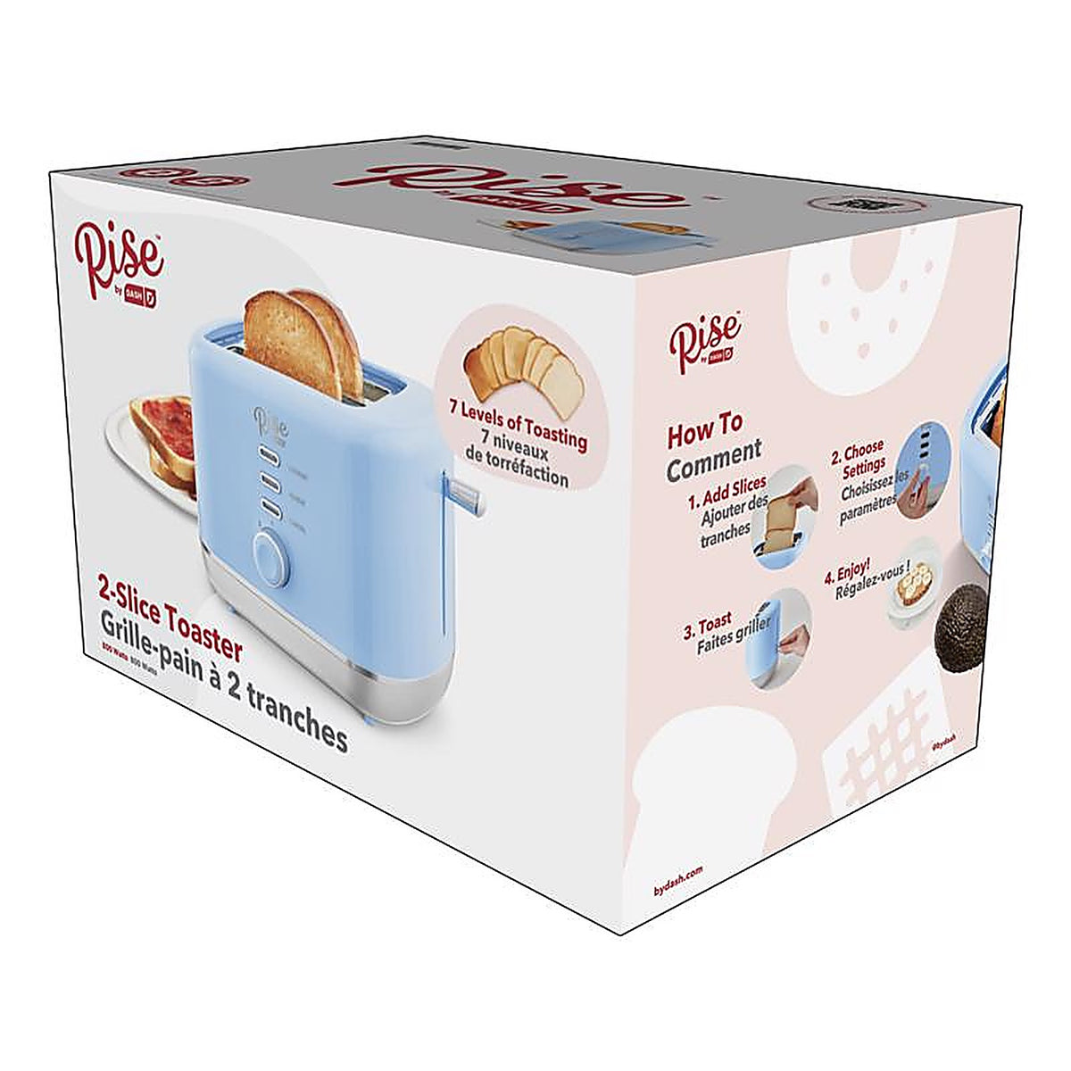 Rise by Dash - RTT200GBSK06 - Plastic Blue 2 slot Toaster 7.4 in. H X 7.2 in. W X 11.1 in. D