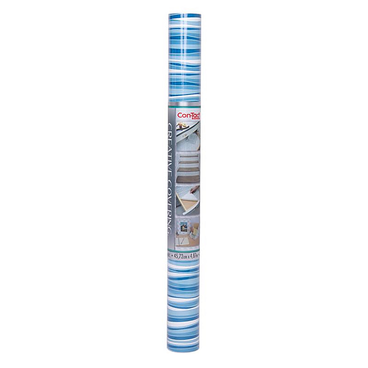 Con-Tact - 16F-C9AT82-06 - 16 ft. L X 18 in. W Blue/White Stripes Self-Adhesive Shelf Liner