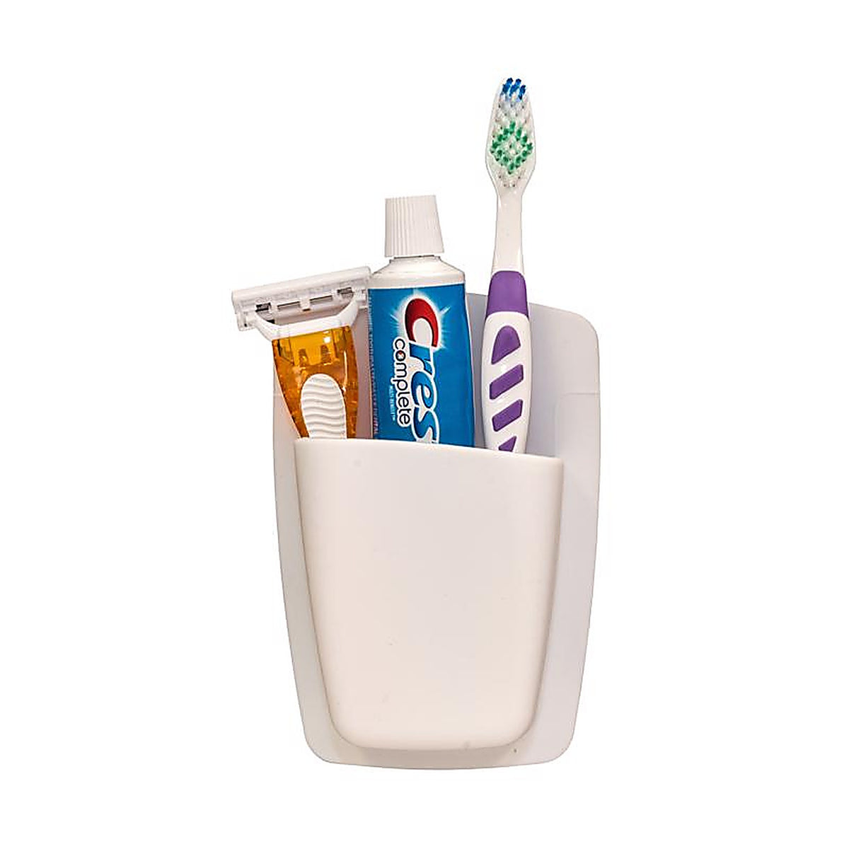 Sttelli - SIO-BOR-WH - White Silicone Caddy/Razor/Toothbrush Holder