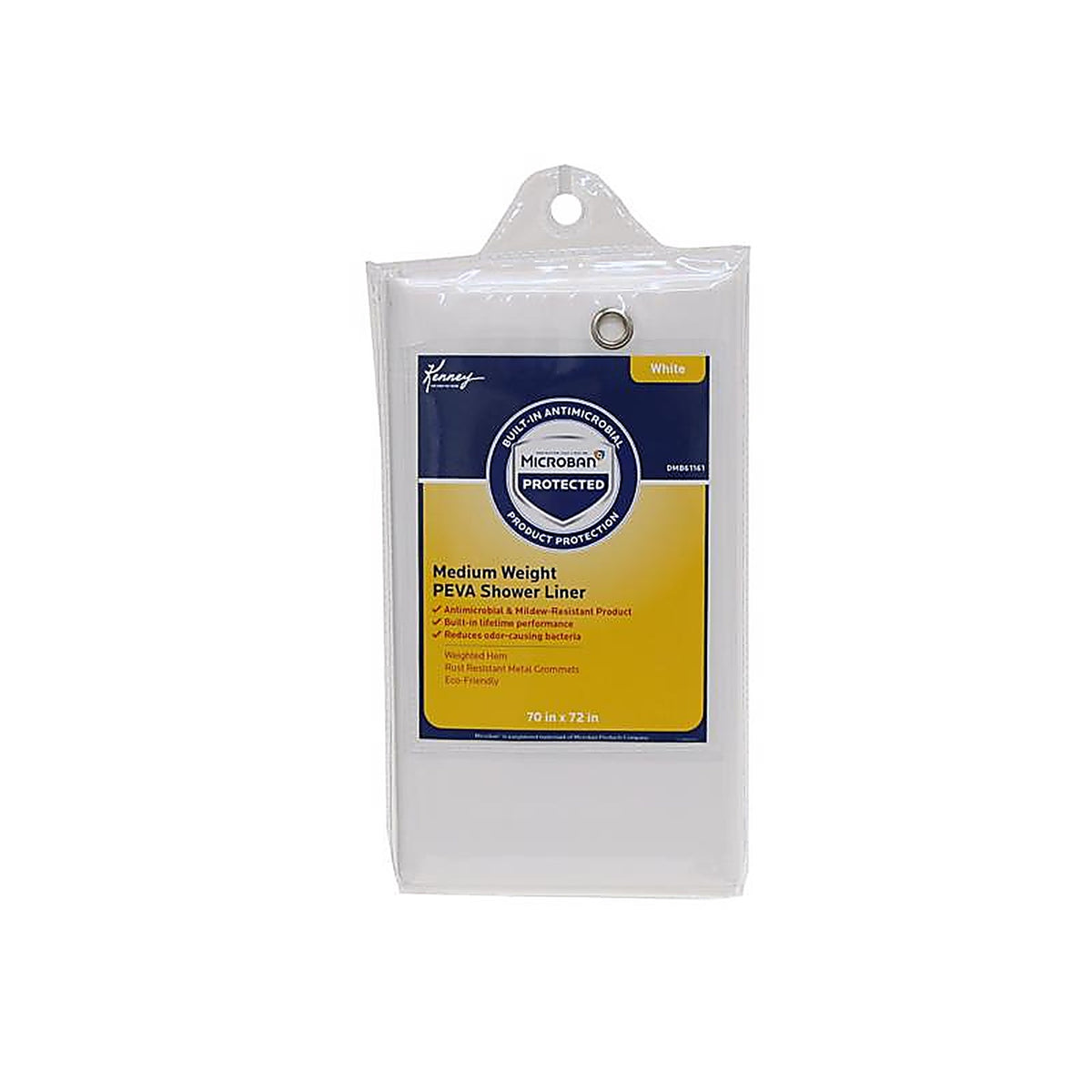 Kenney - MB61161 - 72 in. H X 70 in. W White Shower Curtain Liner PEVA